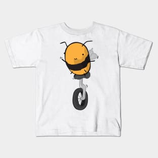 Bee on a unicycle Kids T-Shirt